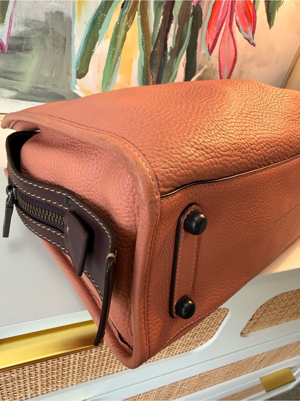 Rare Authentic COACH 1941 ROGUE 30 MELON & Oxblood Purse - Picture 16 of 16